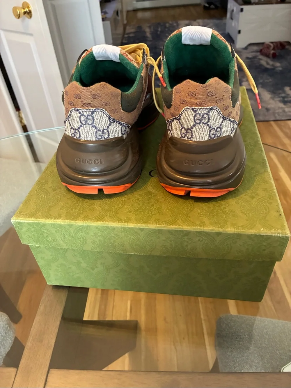 Gucci Multicolor GG Canvas Sneakers with Red and Yellow Accents
